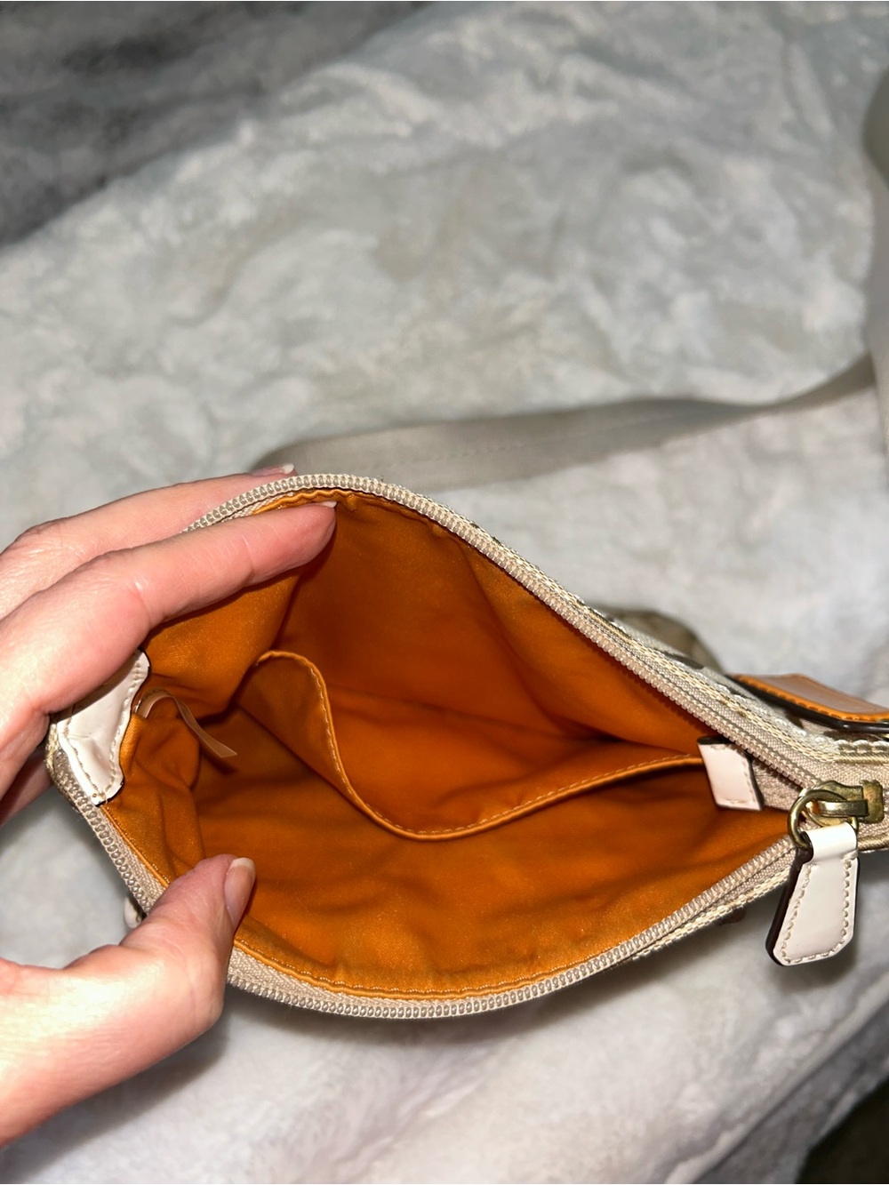 Coach Khaki/Chalk Signature Canvas Crossbody with Turn-Lock - Picture 6 of 9